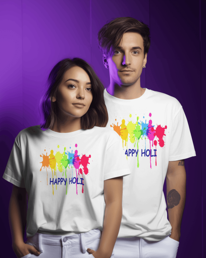 Couple Holi T-shirt ( Holi-Design ) - Image 3